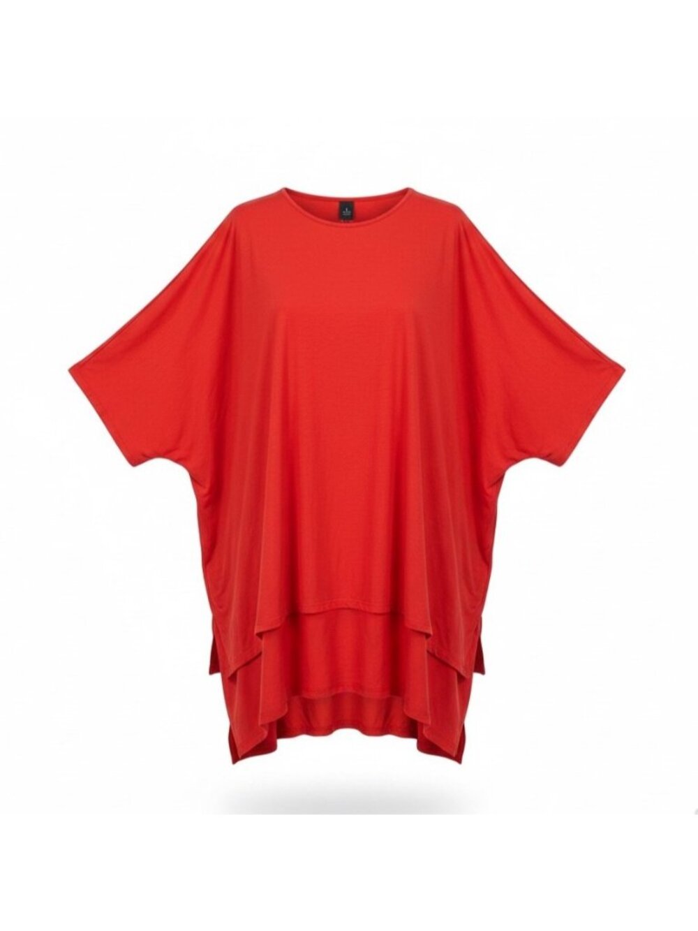 Chicos Womens Red Modal Oversized Layered Tunic Top With Loose Fit Size S